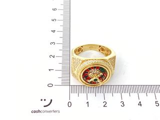 sello oro 18k con circonita
