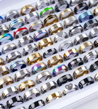 20 anillos de acero inoxidable