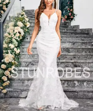 Vestido de Novia Blanco Corte Sirena