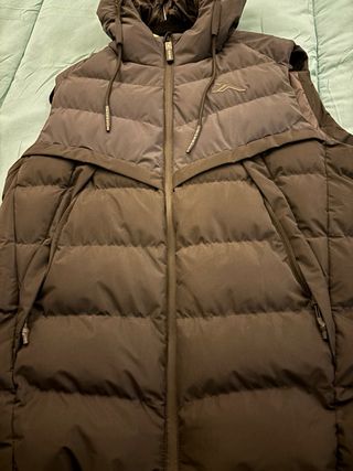 Chaleco acolchado azul M con capucha