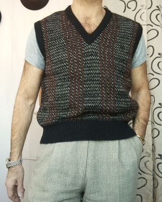Gilet Uomo Vintage Lana & Seta Vintage Taglia M