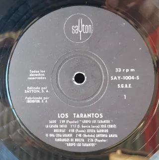 LP Los Tarantos Premio Guitarra Oro 1967