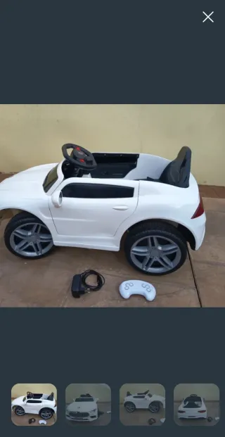 Coche eléctrico infantil blanco