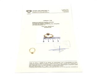 sortija oro 18k con piedra con diamante