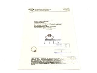 sortija oro 18k con piedra con diamante,topacio