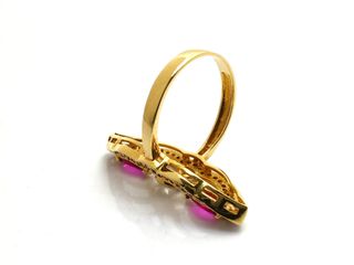 sortija oro 18k con piedra con circonita,rubi