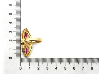 sortija oro 18k con piedra con circonita,rubi