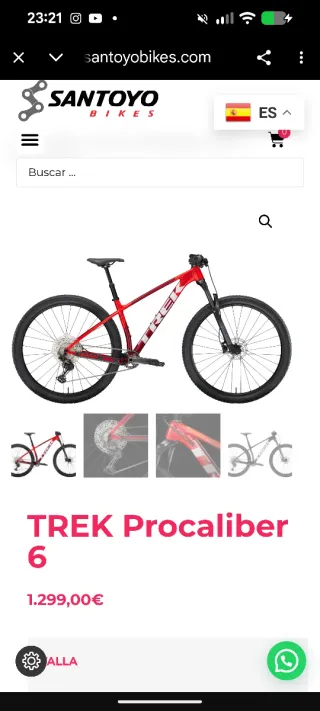 Bicicleta de montaña Trek roja