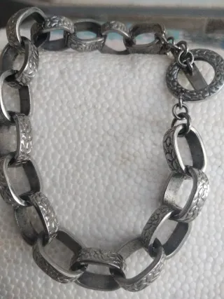 Pulsera unisex eslabones plateada