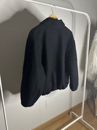 Cazadora Lana Zara Woman Elegante Negra Talla XS