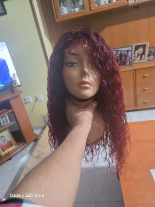 Peluca pelo natural rizada