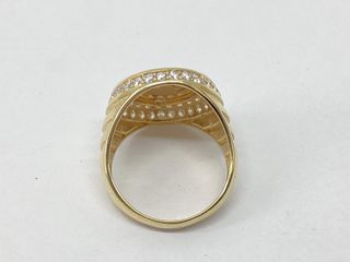 sello oro 18k con piedra con circonita
