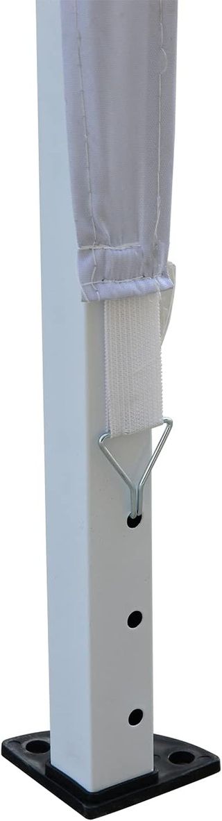 Gazebo pieghevole con corde e picchetti da giardino in tessuto Oxford 2,95x2,95 m bianco