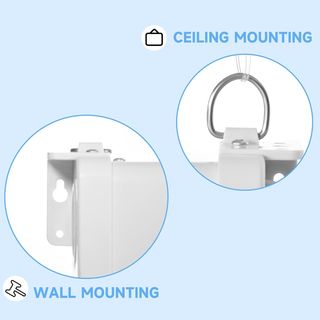 Schermo per proiettore 4K HD 16:9 da 100 pollici con montaggio a parete e soffitto, schermo per proiettore in metallo, grandangolo 160 gradi, per casa, cinema, esterno, bianco