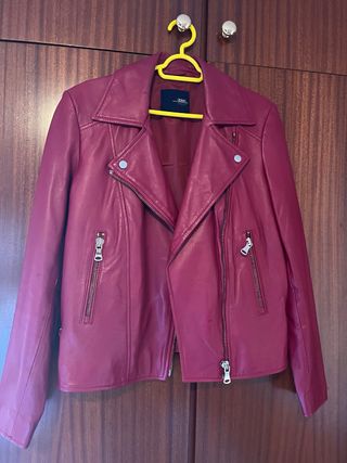 Cazadora Cuero Burdeos GERRY