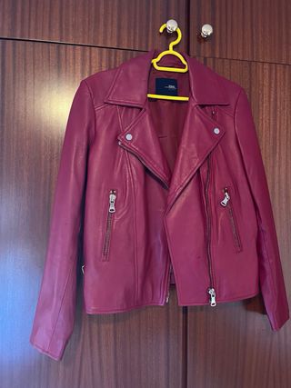 Cazadora Cuero Burdeos GERRY