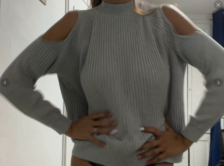 Jersey H&M gris hombros descubiertos