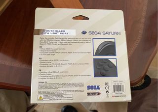 2 Mando Retro-Bit Sega Saturn USB Negro