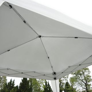 Gazebo Pieghevole 2,4x2,4 M Pop up con Borsa da Trasporto, Gazebo da Giardino con Struttura in Acciaio e Oxford, Protezione UV, per Feste, Bianco
