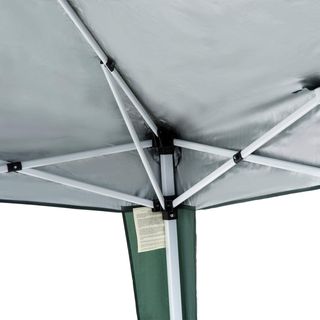 Gazebo Pieghevole da Giardino 2,4x2,4m, Struttura in Acciaio, Corde Antivento e Borsa Trasporto, Verde