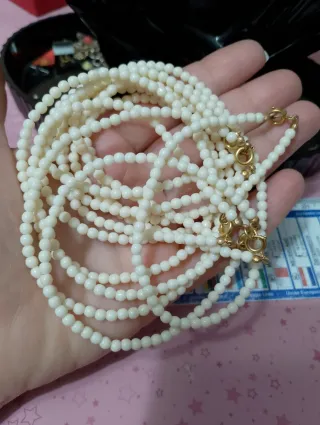 Set 6 collane simil avorio anni '80