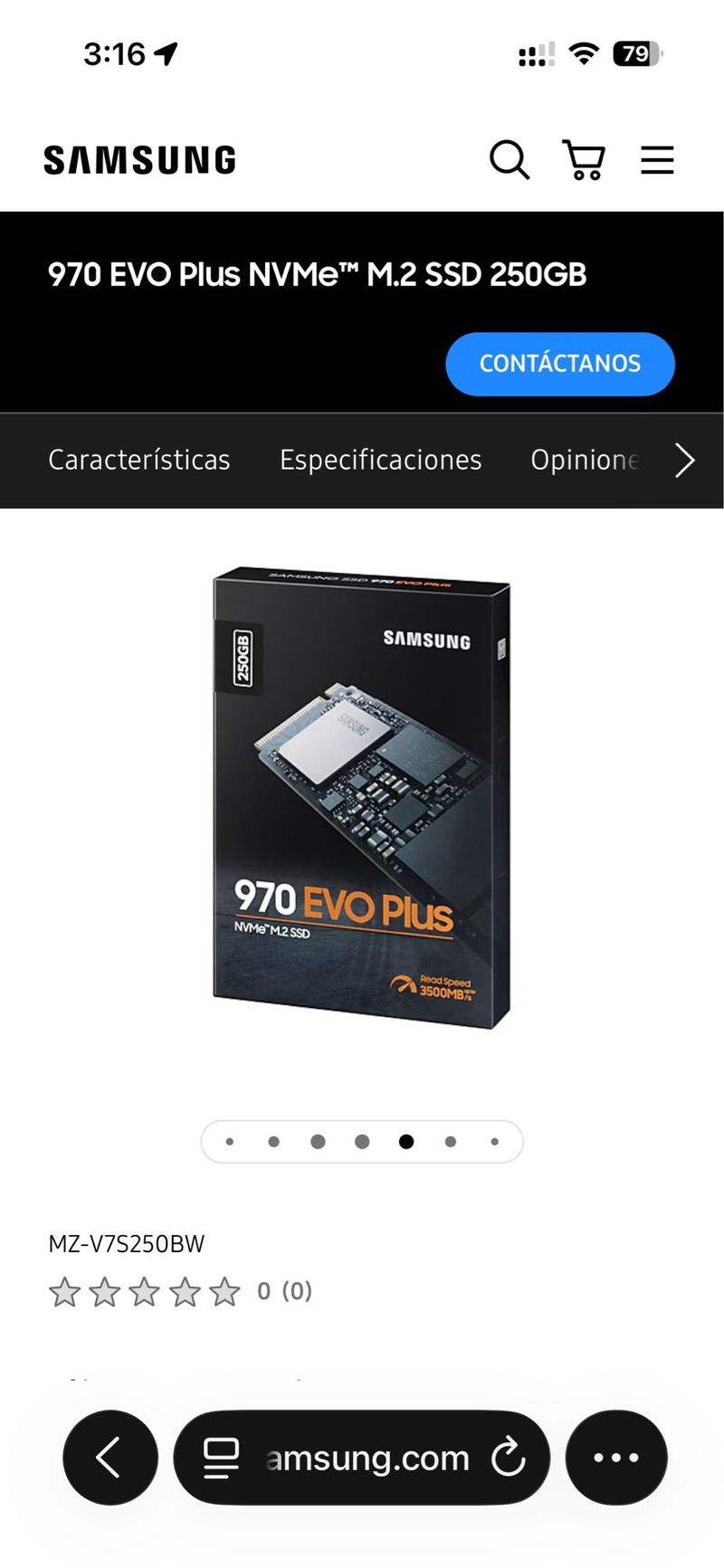 SSD Samsung 970 EVO Plus 250GB NVMe M.2 afbeelding 5