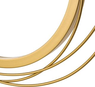 Decorazione Murale 3D in Metallo, Arte da Parete a Cerchi con Specchi 107X56Cm, Oro