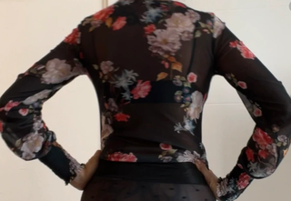 Blusa Stradivarius Flores Transparente Talla Única