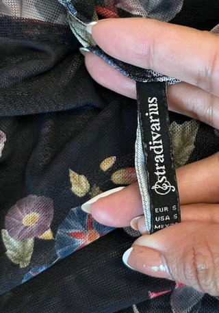 Blusa Stradivarius Flores Transparente Talla Única