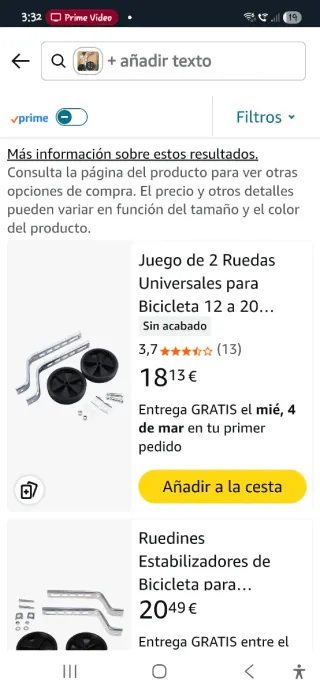 Ruedines estabilizadores para bicicleta infantil
