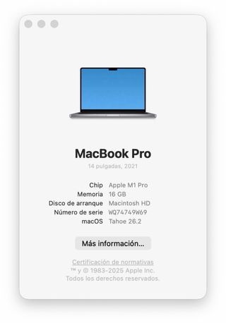 MacBook Pro 14" M1 Pro 512GB 16GB Gris 2021