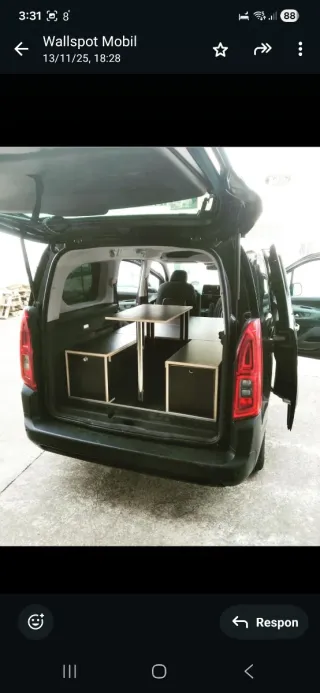 Kit Camper Extraíble con Cama + Colchón + Cocina +