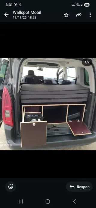 Kit Camper Extraíble con Cama + Colchón + Cocina +