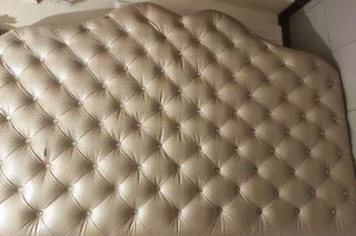 Cabecero Cama 150cm Beige Piel Sintética