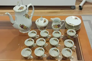 Juego de café vintage porcelana flores