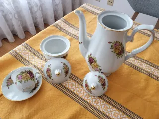 Juego de café vintage porcelana flores