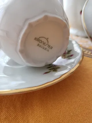 Juego de café vintage porcelana flores