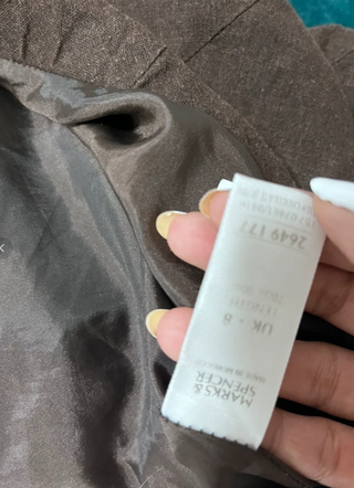 Falda Midi Lino y Viscosa Marrón