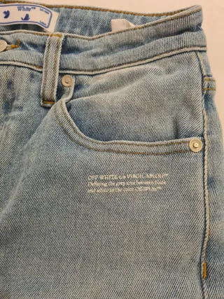 Pantalón Vaquero Off White Azul Hombre