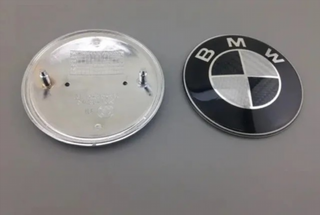 2 x EMBLEMA BMW NEGRO/PLATA CAPOT O MALETERO 82 M