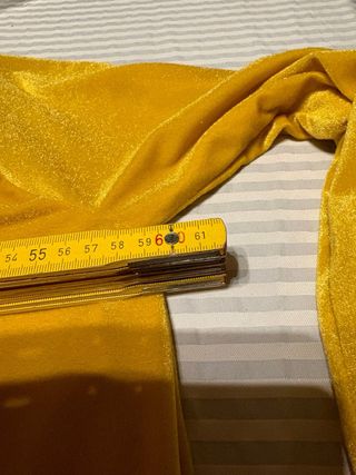 Giacca lunga gialla in velluto