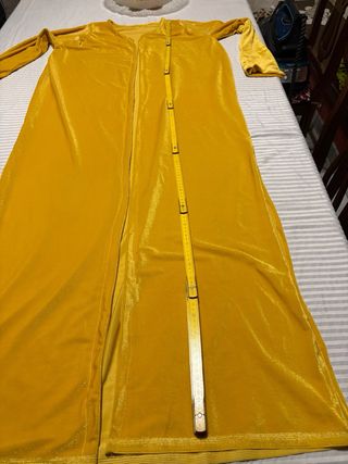 Giacca lunga gialla in velluto