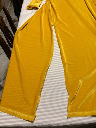 Giacca lunga gialla in velluto