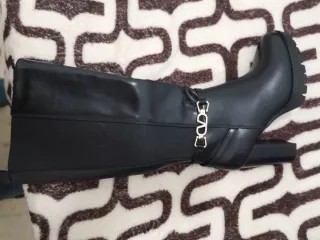 Botas tacón alto negras talla 38