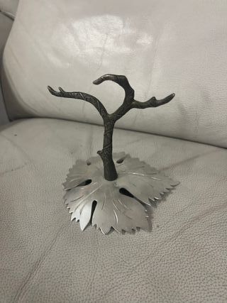 Soporte Joyas Diseño Árbol Hoja Plateado