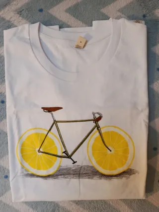 Camiseta de algodón con estampado de bicicleta