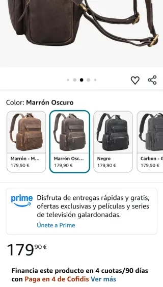 Mochila Cuero STILORD Edison Marrón oscuro
