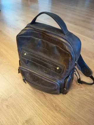 Mochila Cuero STILORD Edison Marrón oscuro