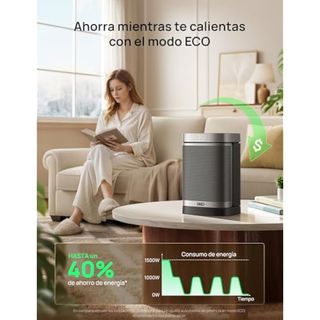 Dreo Calefactor Atom One, 3-Modos 3-Velocidades, 70°Oscilación, NUEVO, Calefactor cerámico de PTC con termostato, con termostato, temporizador 1-12H, Mando a distancia, Modo ECO-Ahorro de energía