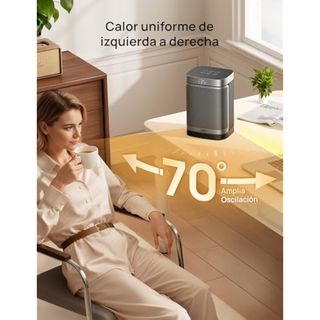 Dreo Calefactor Atom One, 3-Modos 3-Velocidades, 70°Oscilación, NUEVO, Calefactor cerámico de PTC con termostato, con termostato, temporizador 1-12H, Mando a distancia, Modo ECO-Ahorro de energía